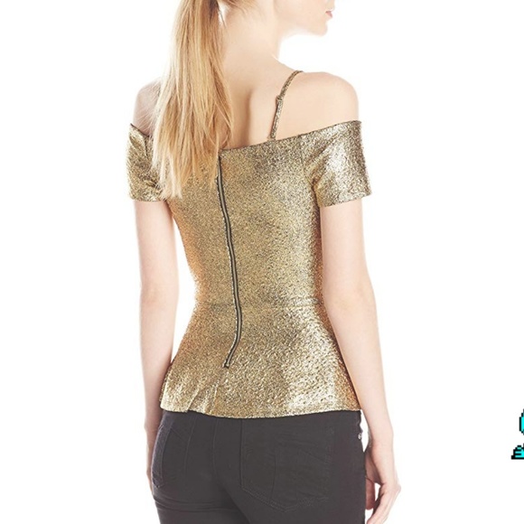 Gold Metallic Peplum Top๐กHOSTPICK๐  - Picture 4 of 8